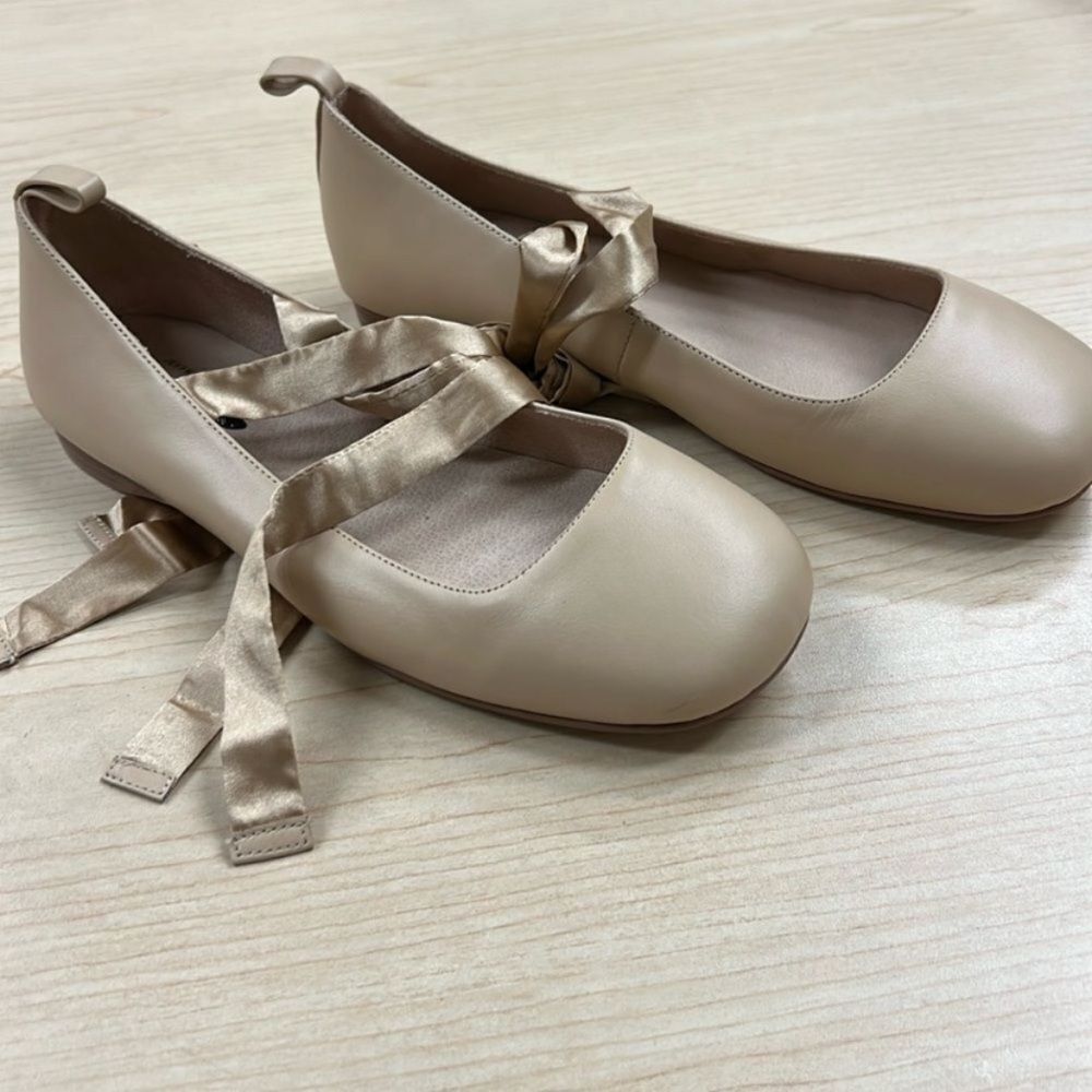 Free People That's A Wrap Ballet Flats Cream US 8